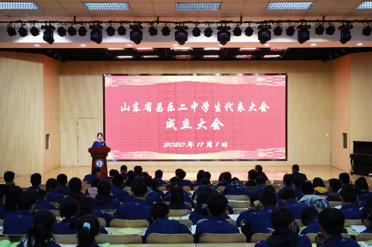 271教育|昌乐二中召开2020届学生代表大会成立大会